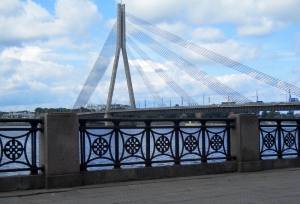 Picture of the Vanšu Bridge in Riga.
